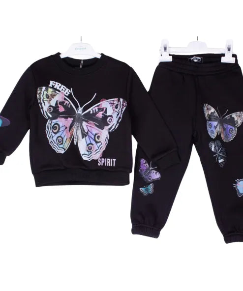 Butterfly Black Full Sleeve Pj Set