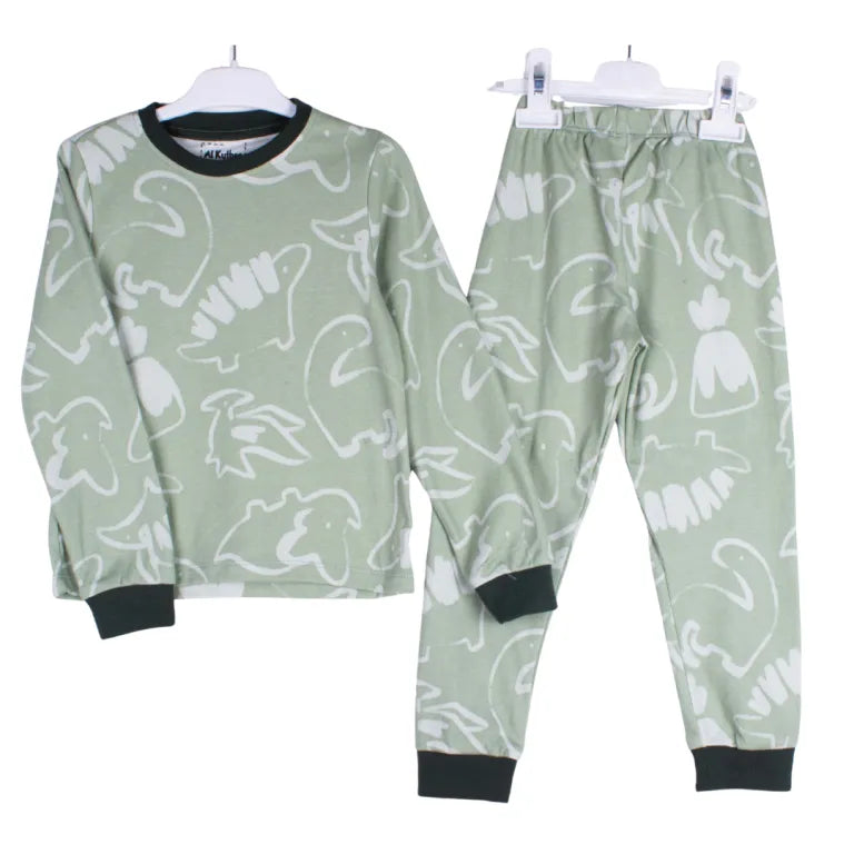 Green Dinos Full Sleeve Pj Set