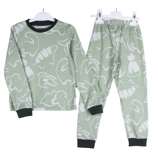 Green Dinos Full Sleeve Pj Set