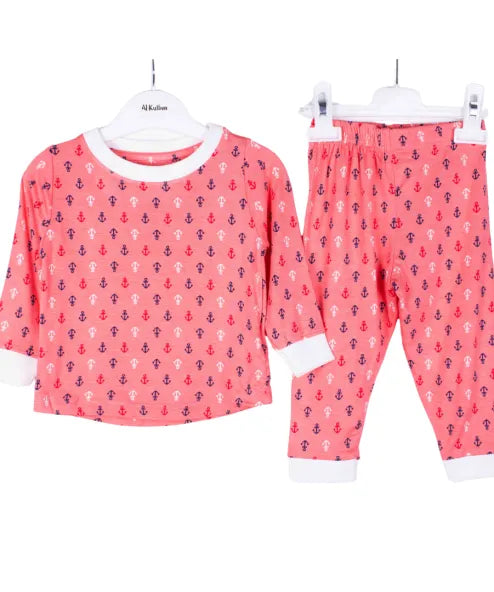 Anchor Pink Full Sleeve Pj Set