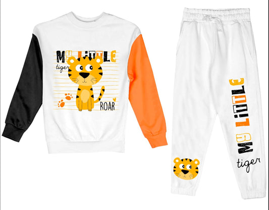 White Little Tiger Full Sleeve Pj Set
