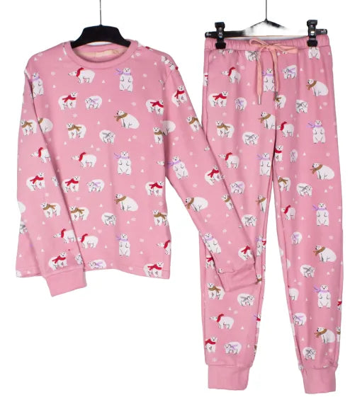 Bear Pink Full Sleeve Pj Set