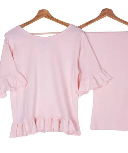 Pink flare Short Sleeve PJ set