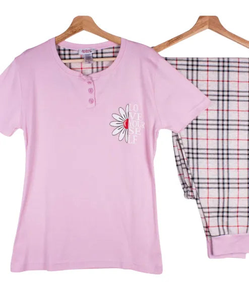 Pink Floral Checks