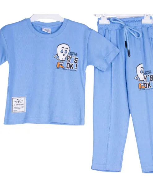 Skyblue Skull Pj Set