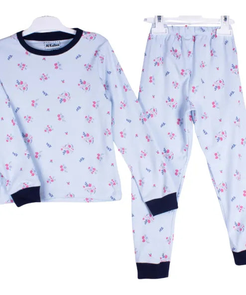Floral Sky Blue Full Sleeve Pj Set