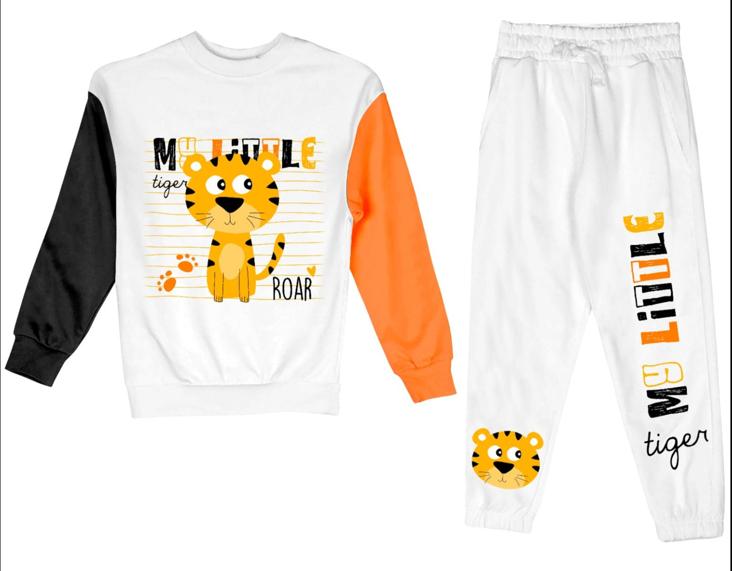 White Little Tiger Full Sleeve Pj Set